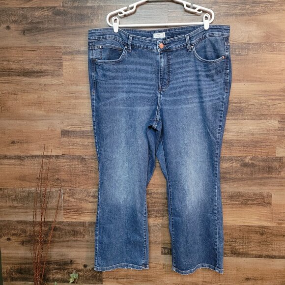 Maurices Jeans Size 24 W XS Everflex Slim Bootcut Mid Rise Tummy Control Ripped - Picture 1 of 10